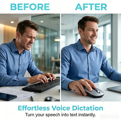 🖱️ LIMITED-TIME 50% OFF! 💥 AI Smart Voice Wireless Mouse – 1600 Words/Min, Translation Hub, Ergonomic ✨-Navalonixcosh®