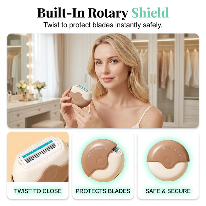 Portable 3-Layer Hair Shaver with Rotating Cover-Navalonixcosh®