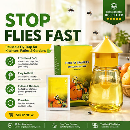 ✨ Say Goodbye to Annoying Flies | Indoor & Outdoor Hanging Fly Trap for Patios, Gardens, Garages & More – Navalonixcosh®